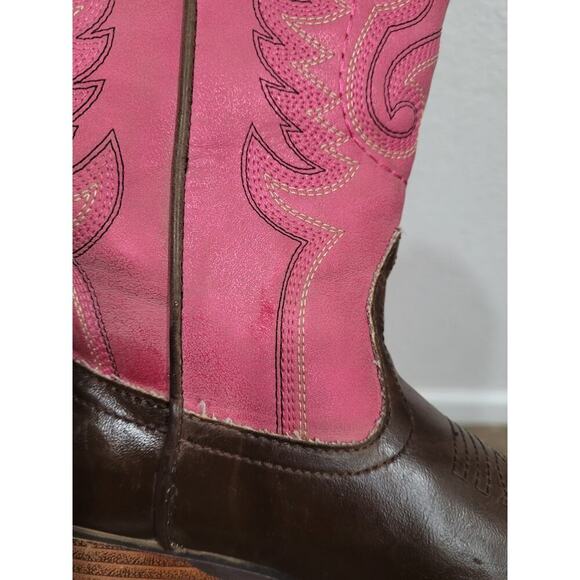 Roper Girls Pink Western Cowgirl Boots size 2 #3 - Picture 8 of 8